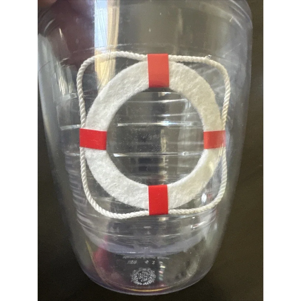 Vintage Dbl Wall Nautical Tumblers Set Of 4 Multi Color Buoys Hong Kong No 419